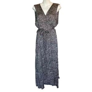 THREAD 4 THOUGHTS Polka Dot Wrap Dress Pretty Navy with Cream  1X